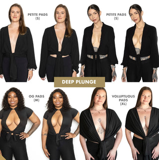Pad Sizes with models in Deep Plunge