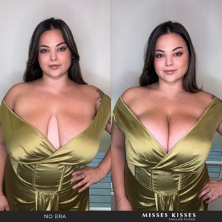 Check out this AMAZING video of our gorgeous Courtney who is a 38C  demonstrating how to put on the Misses Kisses Deep Plunge Bra! ♥️�