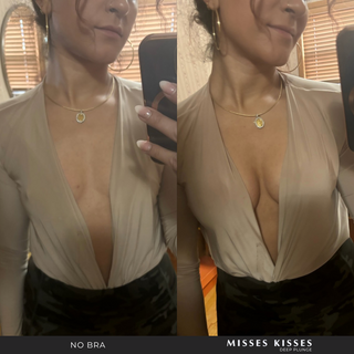 Can your strapless bra do this?! 😱 Check out this amazing before and after  of the beautiful @brookebarrows in the Misses Kisses Shallo